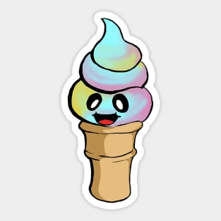 Ice Cream Kaiju (Soft Serve, Rainbow) Sticker